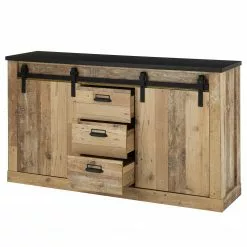 Ridgevalley Sideboard Shutter I - Eiche Dekor -Büromöbel Verkaufsgeschäft 1000348697 220505 040 DETAILS P000000001000348697