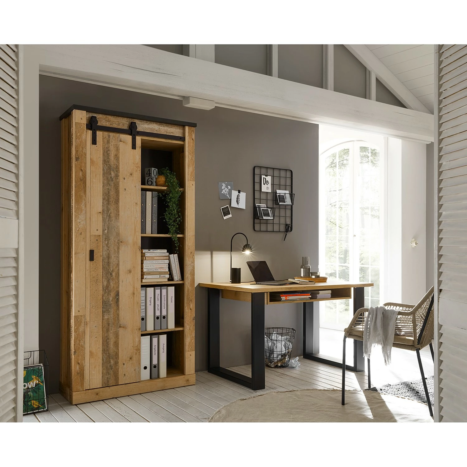 Ridgevalley Büro-Set Shutter III (2-teilig) - Eiche Dekor 4 Ridgevalley Büro-Set Shutter III (2-teilig) - Eiche Dekor – Bild 2