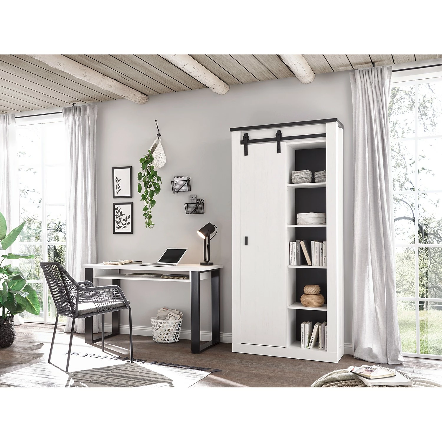 Ridgevalley Büro-Set Shutter III (2-teilig) - Pinie Weiß Dekor 4 Ridgevalley Büro-Set Shutter III (2-teilig) - Pinie Weiß Dekor – Bild 2