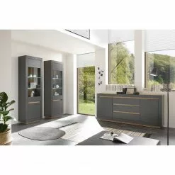 Loftscape Sideboard Accra - Anthrazit / Eiche Dekor -Büromöbel Verkaufsgeschäft 1000348819 220506 022 MOOD DETAILS P000000001000348819 mood