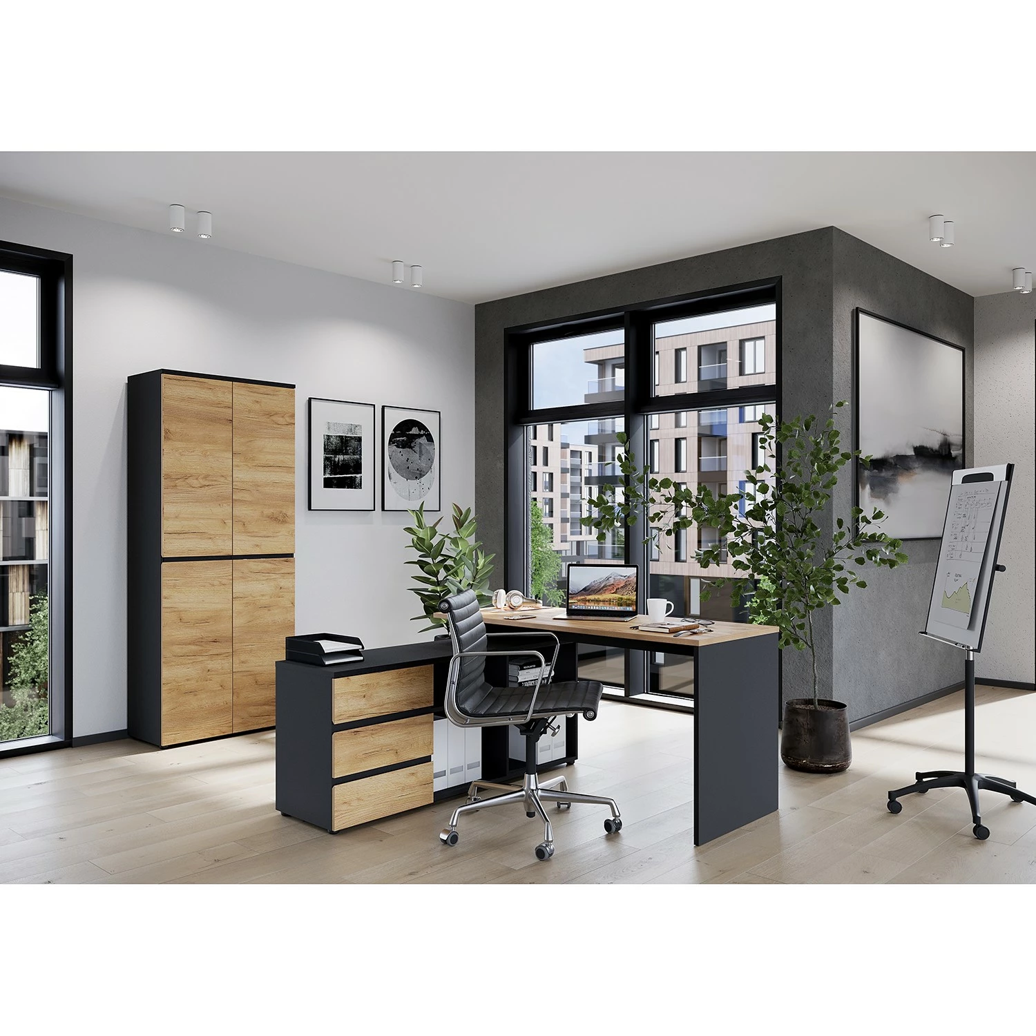 Germania Aktenschrank GW-Lissabon I - Eiche Navarra Dekor / Graphit 4 Germania Aktenschrank GW-Lissabon I - Eiche Navarra Dekor / Graphit – Bild 2