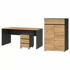 Germania Büroset GW-Lissabon II (3-teilig) - Eiche Navarra Dekor / Graphit