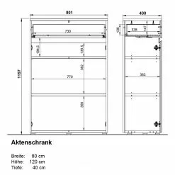 Germania Büroset GW-Lissabon II (3-teilig) - Eiche Navarra Dekor / Graphit -Büromöbel Verkaufsgeschäft 1000353372 220520 502 SKETCH DETAILS P000000001000353372 sketch
