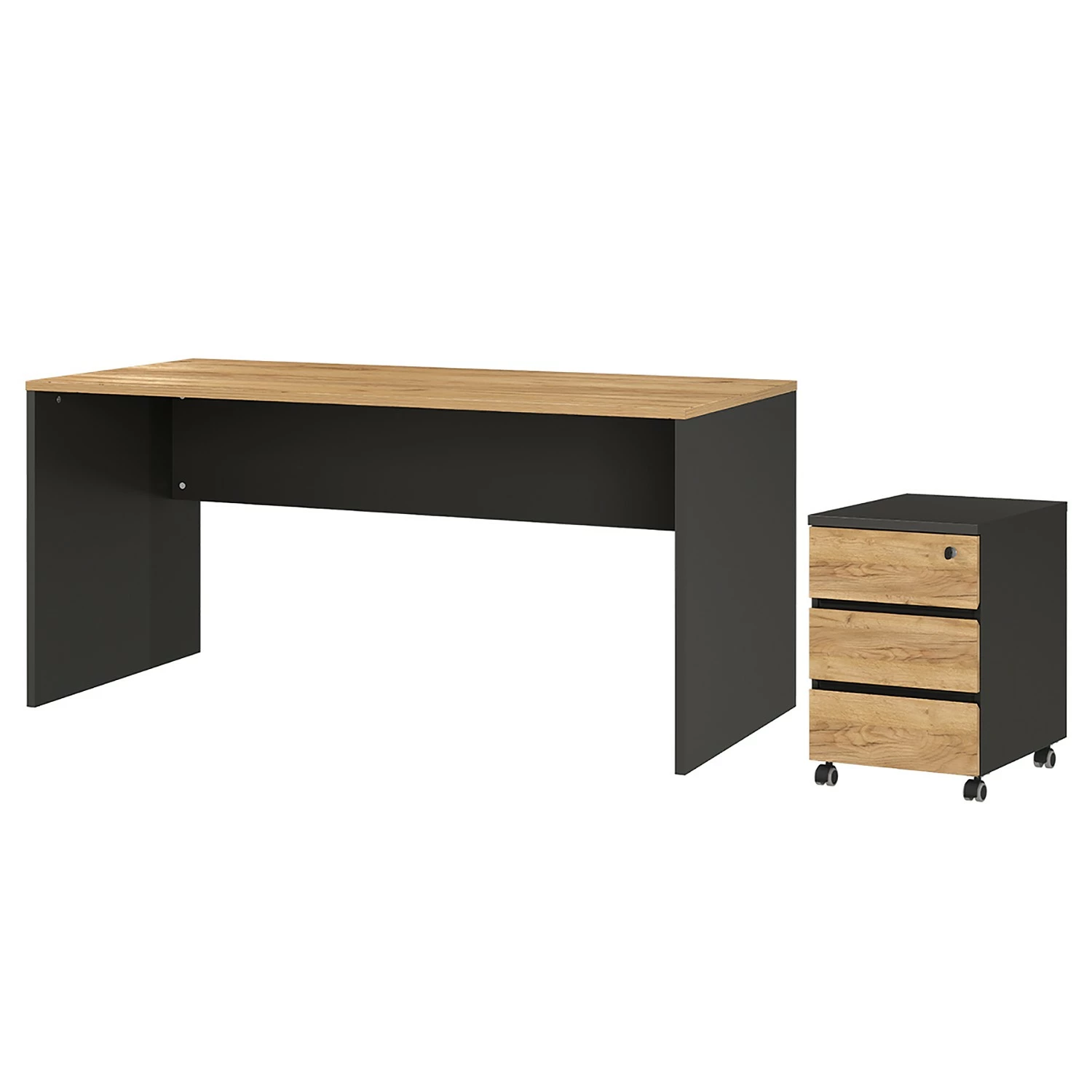Germania Büroset GW-Lissabon I (2-teilig) - Eiche Navarra Dekor / Graphit 3 Germania Büroset GW-Lissabon I (2-teilig) - Eiche Navarra Dekor / Graphit