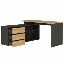 Germania Büroset GW-Lissabon V (2-teilig) - Eiche Navarra Dekor / Graphit -Büromöbel Verkaufsgeschäft 1000353375 220520 040 DETAILS P000000001000353375