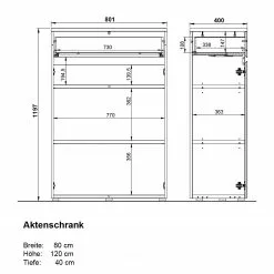 Germania Büroset GW-Lissabon IV (2-teilig) - Eiche Navarra Dekor / Graphit -Büromöbel Verkaufsgeschäft 1000353376 220520 501 SKETCH DETAILS P000000001000353376 sketch
