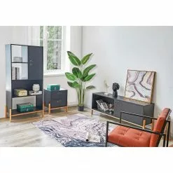 Norrwood Regal Caborn - Schwarz / Pinie -Büromöbel Verkaufsgeschäft 1000355282 220603 021 MOOD DETAILS P000000001000355282 mood