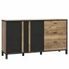 Red Living Sideboard Vallegrande I - Alpenkiefer Dekor / Schwarz