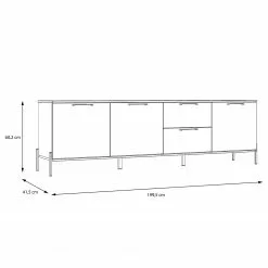Loftscape Sideboard Ozora III - Hochglanz Weiß / Matt Weiß -Büromöbel Verkaufsgeschäft 1000356706 220603 500 SKETCH DETAILS P000000001000356706 sketch