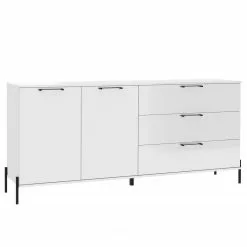 Loftscape Sideboard Ozora II - Hochglanz Weiß / Matt Weiß