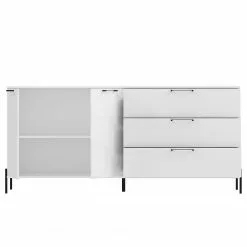 Loftscape Sideboard Ozora II - Hochglanz Weiß / Matt Weiß -Büromöbel Verkaufsgeschäft 1000356715 220603 031 DETAILS P000000001000356715