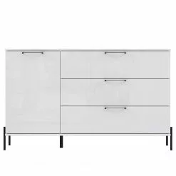 Loftscape Sideboard Ozora I - Hochglanz Weiß / Matt Weiß -Büromöbel Verkaufsgeschäft 1000356721 220603 030 DETAILS P000000001000356721