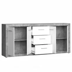 Loftscape Sideboard Solidus Par - Weiß / Beton Dekor -Büromöbel Verkaufsgeschäft 1000356727 220603 030 DETAILS P000000001000356727