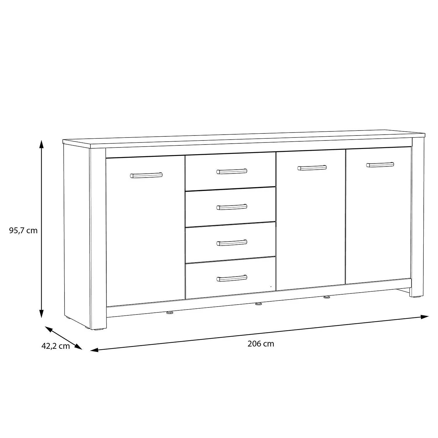 Loftscape Sideboard Verolme II - Eiche Dekor 6 Loftscape Sideboard Verolme II - Eiche Dekor – Bild 4