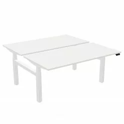 Nowy Styl Doppelschreibtisch Emodel 2.0 Workbench - (Elektrisch höhenverstellbar) - Weiß - Breite: 140 cm - Memory Funktion
