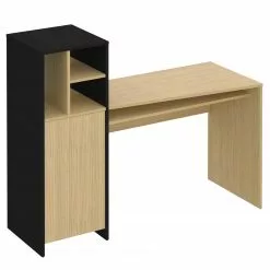 Temahome Schreibtisch-Kombination Mitch - Eiche Dekor / Schwarz