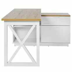 Jahnke Eckschreibtisch Chalet D 155 E - Eiche Dekor / Weiß -Büromöbel Verkaufsgeschäft 1000358890 220615 070 DETAILS P000000001000358890