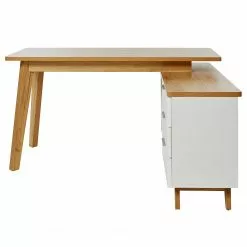 Jahnke Eckschreibtisch Libre D 240 E - Kerneiche Dekor / Weiß -Büromöbel Verkaufsgeschäft 1000358897 220615 040 DETAILS P000000001000358897