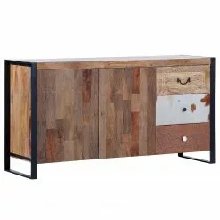 Red Living Sideboard Vallentuna - Mango massiv / Metall - Mango / Schwarz