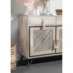 Ridgevalley Sideboard Lumby I - Mango massiv - Mango Hell / Grau -Büromöbel Verkaufsgeschäft 1000359920 220621 022 MOOD DETAILS P000000001000359920 mood