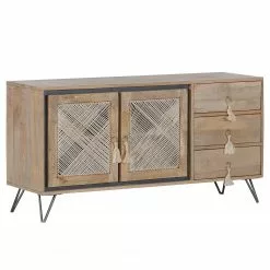 Ridgevalley Sideboard Lumby II - Mango massiv - Mango Hell / Grau