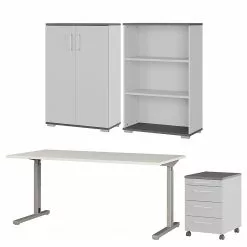 Germania Büroset GW-Profi 2.0 I (4-teilig) - Höhenverstellbar - Hellgrau