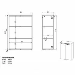 Germania Büroset GW-Agenda IV (4-teilig) - Eiche Grandson Dekor / Graphit -Büromöbel Verkaufsgeschäft 1000360362 220622 502 SKETCH DETAILS P000000001000360362 sketch