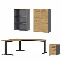 Germania Büroset GW-Agenda II (4-teilig) - Höhenverstellbar - Eiche Grandson Dekor