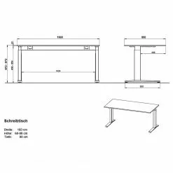 Germania Büroset GW-Agenda III (5-teilig) - Höhenverstellbar - Hellgrau -Büromöbel Verkaufsgeschäft 1000360374 220622 503 SKETCH DETAILS P000000001000360374 sketch