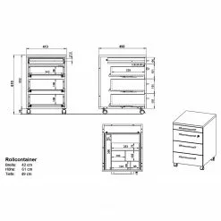 Germania Büroset GW-Agenda III (5-teilig) - Höhenverstellbar - Hellgrau -Büromöbel Verkaufsgeschäft 1000360374 220622 504 SKETCH DETAILS P000000001000360374 sketch