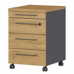 Germania Büroset GW-Agenda V (5-teilig) - Höhenverstellbar - Eiche Grandson Dekor / Graphit -Büromöbel Verkaufsgeschäft 1000360375 220622 036 DETAILS P000000001000360375