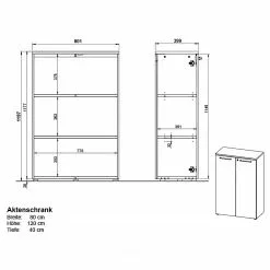 Germania Büroset GW-Agenda V (5-teilig) - Höhenverstellbar - Eiche Grandson Dekor / Graphit -Büromöbel Verkaufsgeschäft 1000360375 220622 502 SKETCH DETAILS P000000001000360375 sketch