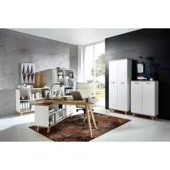 Germania Büroset Neston (5-teilig) - Weiß / Eiche Sanremo Dekor -Büromöbel Verkaufsgeschäft 1000360379 220622 021 MOOD DETAILS P000000001000360379 mood