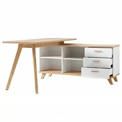 Germania Büroset Neston (5-teilig) - Weiß / Eiche Sanremo Dekor -Büromöbel Verkaufsgeschäft 1000360379 220622 033 DETAILS P000000001000360379