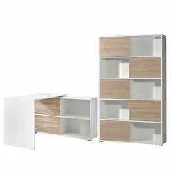 Germania Büroset Mingle I (2-teilig) - Weiß / Eiche Sonoma Dekor