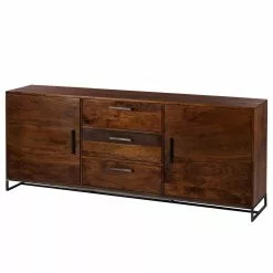 Ars manufacti Sideboard Woodson - Akazie massiv / Metall - Akazie Braun - Breite: 200 cm