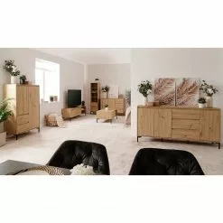 Loftscape Sideboard Brochet - Eiche Dekor / Schwarz -Büromöbel Verkaufsgeschäft 1000363051 220704 023 MOOD DETAILS P000000001000363051 mood 1