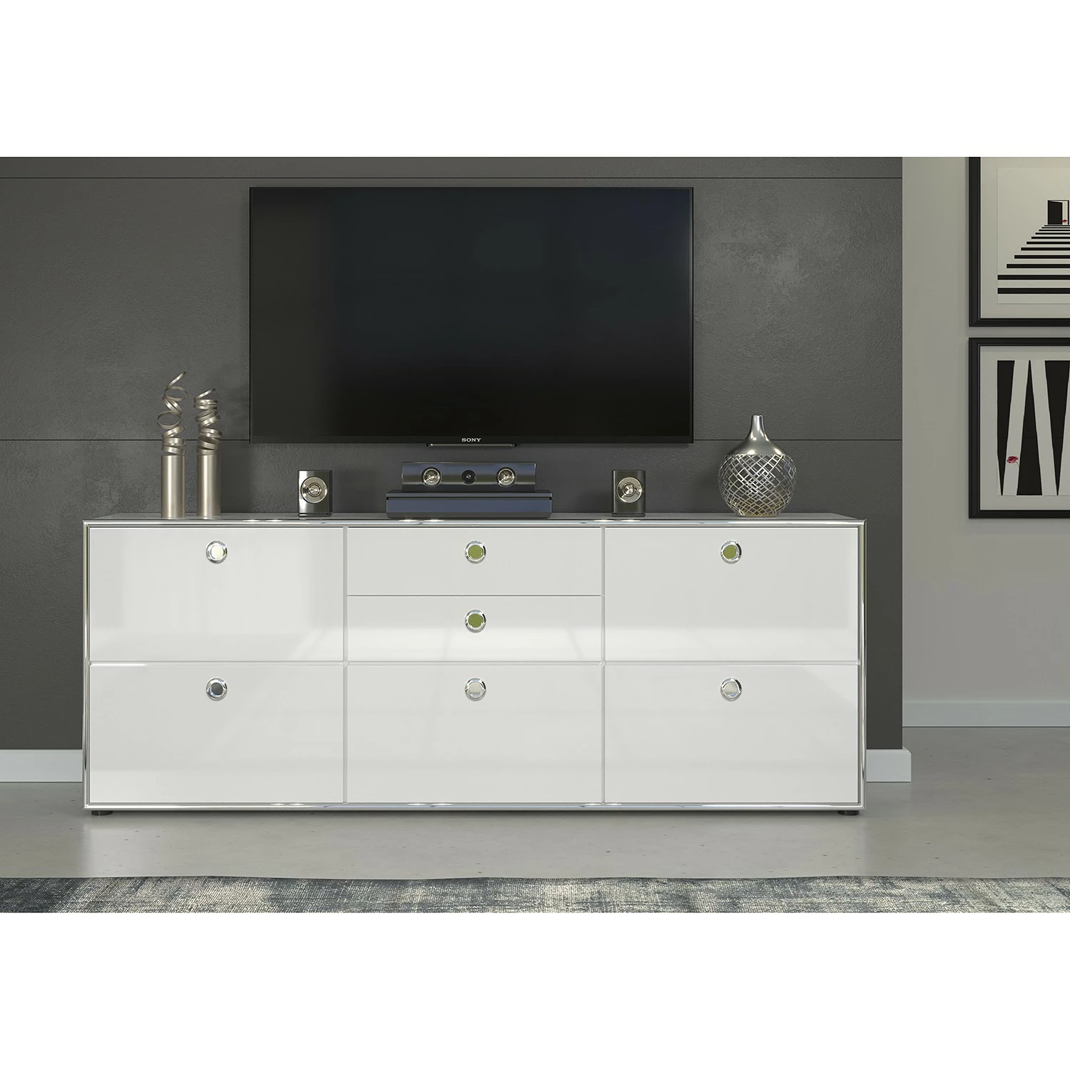 Trendteam Sideboard Infintiy II - Hochglanz Weiß / Matt Weiß 5 Trendteam Sideboard Infintiy II - Hochglanz Weiß / Matt Weiß – Bild 3