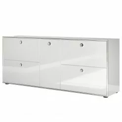 Trendteam Sideboard Infintiy I - Hochglanz Weiß / Matt Weiß
