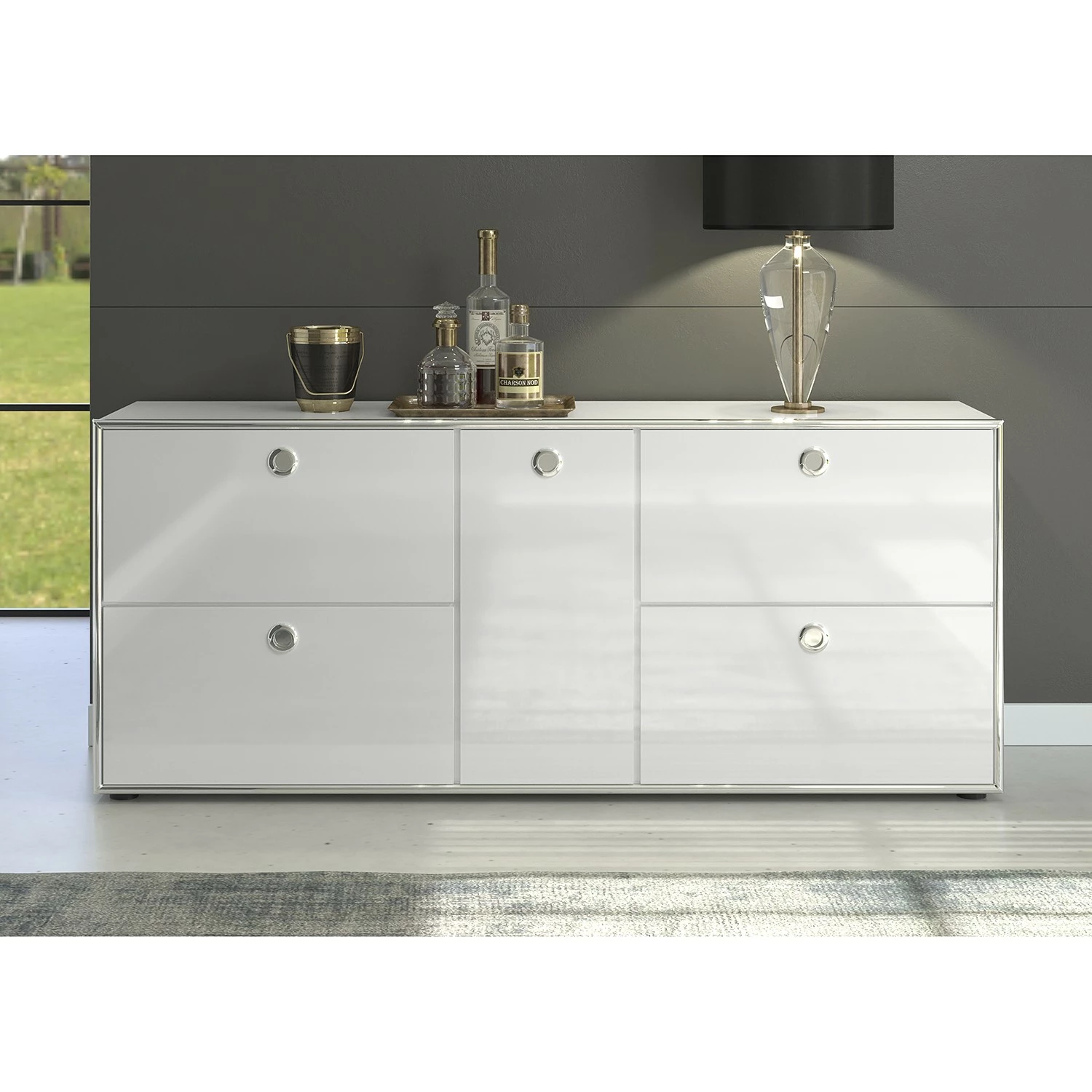 Trendteam Sideboard Infintiy I - Hochglanz Weiß / Matt Weiß 5 Trendteam Sideboard Infintiy I - Hochglanz Weiß / Matt Weiß – Bild 3