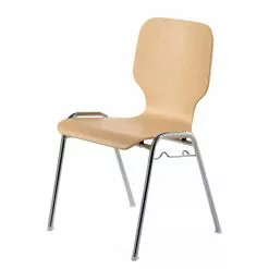 Mayer Sitzmöbel Besucherstuhl 2115 - Buche massiv / Stahl - Buche / Chrom