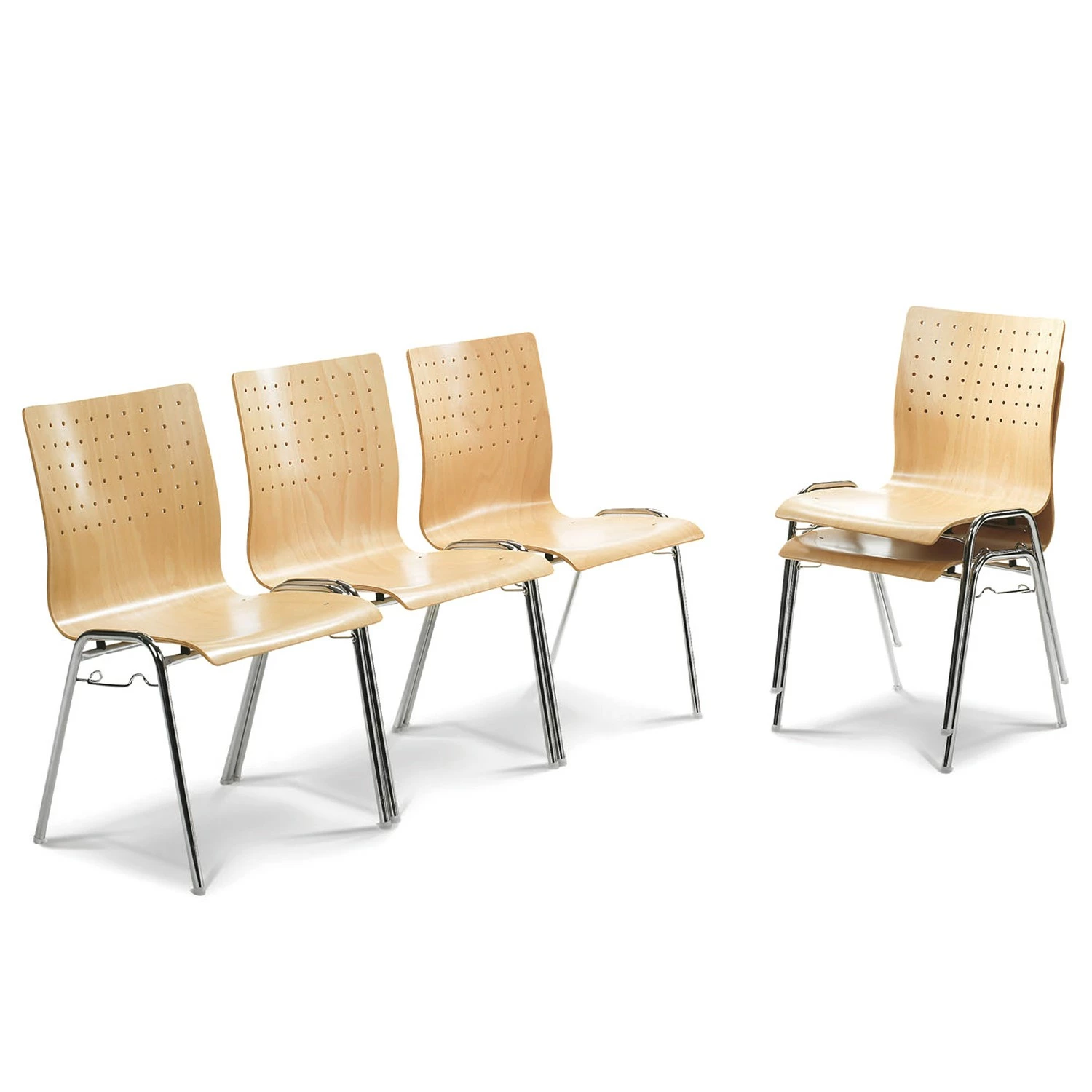 Mayer Sitzmöbel Besucherstuhl Gruppe 2117 - Buche massiv / Stahl - Buche / Chrom 4 Mayer Sitzmöbel Besucherstuhl Gruppe 2117 - Buche massiv / Stahl - Buche / Chrom – Bild 2