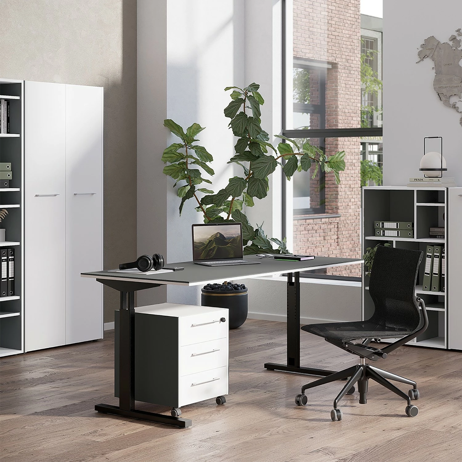 Germania Büroset GW-Pasadena - Graphit / Weiß 3 Germania Büroset GW-Pasadena - Graphit / Weiß