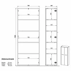 Germania Büroset GW-Pasadena V - Graphit / Weiß -Büromöbel Verkaufsgeschäft 1000363838 220722 502 SKETCH DETAILS P000000001000363838 sketch