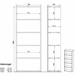 Germania Aktenregal GW-Pasadena II - Graphit / Weiß - Höhe: 196 cm -Büromöbel Verkaufsgeschäft 1000363843 220722 500 SKETCH DETAILS P000000001000363843 sketch