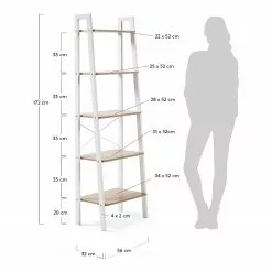 Norrwood Regal Kalahari - Stahl - Eiche Dekor / Weiß -Büromöbel Verkaufsgeschäft 1000363962 220714 500 SKETCH DETAILS P000000001000363962 sketch