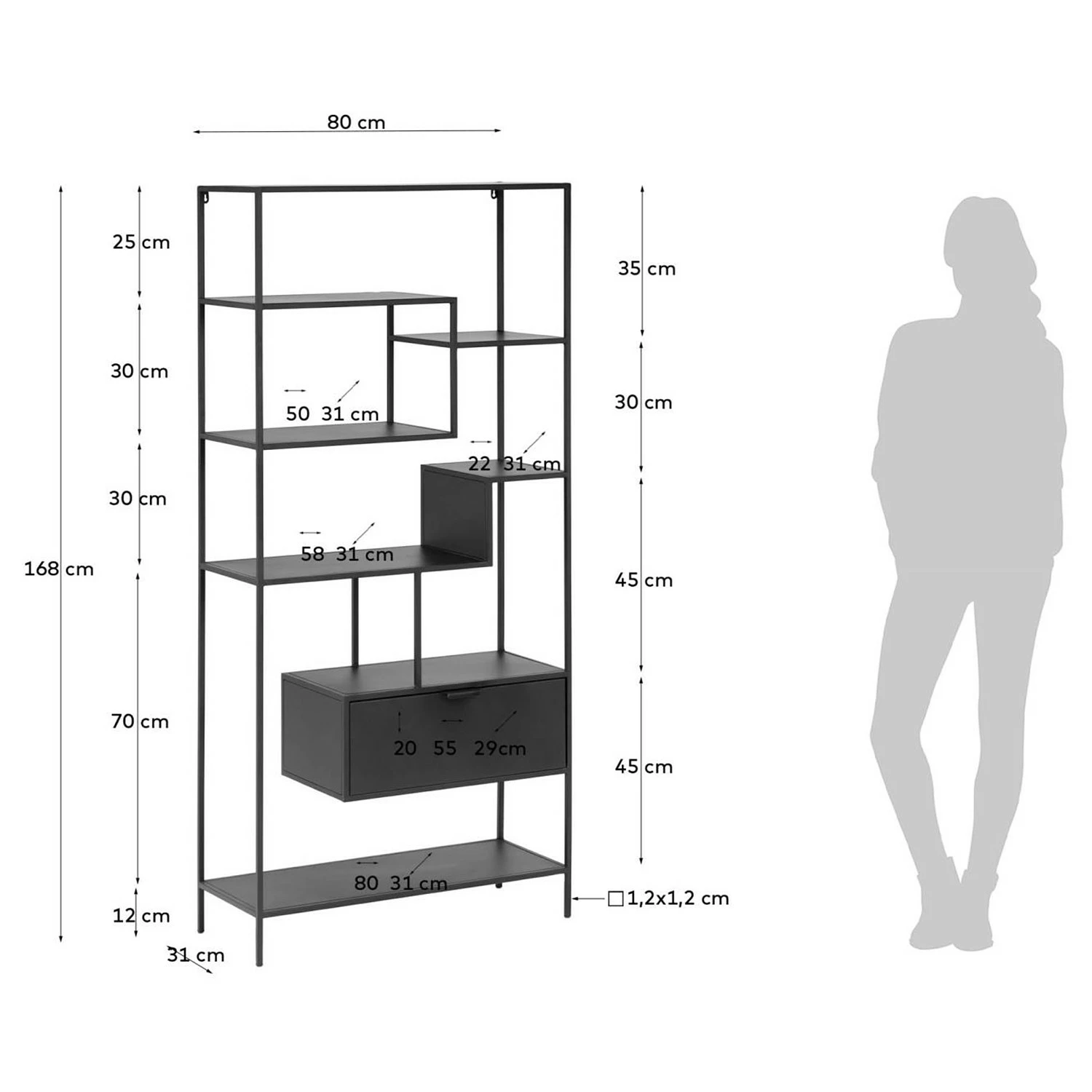 Loftscape Regal Blackrod - Metall - Schwarz 14 Loftscape Regal Blackrod - Metall - Schwarz – Bild 12
