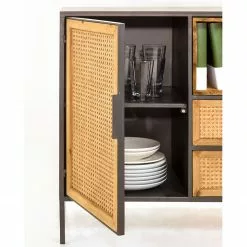 Red Living Sideboard Kisumu - Wiener Geflecht / Eisen - Braun / Schwarz 27 Red Living Sideboard Kisumu - Wiener Geflecht / Eisen - Braun / Schwarz -Büromöbel Verkaufsgeschäft 1000363968 220714 055 DETAILS P000000001000363968