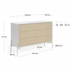 Norrwood Sideboard Maredale II - Esche teilmassiv - Esche / Weiß -Büromöbel Verkaufsgeschäft 1000364002 220714 500 SKETCH DETAILS P000000001000364002 sketch