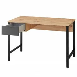 Fashion For Home Schreibtisch Leox - Graphit / Eiche Artisan Dekor -Büromöbel Verkaufsgeschäft 1000364241 220719 035 DETAILS P000000001000364241
